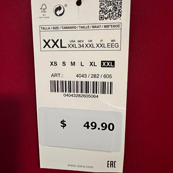 Zara Tailored Blouse - Sz XXL (NWT) - Picture 4 of 7